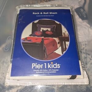 Vintage Pier One Kids Rock & Roll Pillow Sham